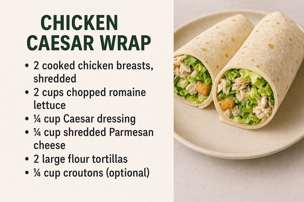 🥪 Chicken Caesar Wrap – A Classic with a Crunchy Twist!