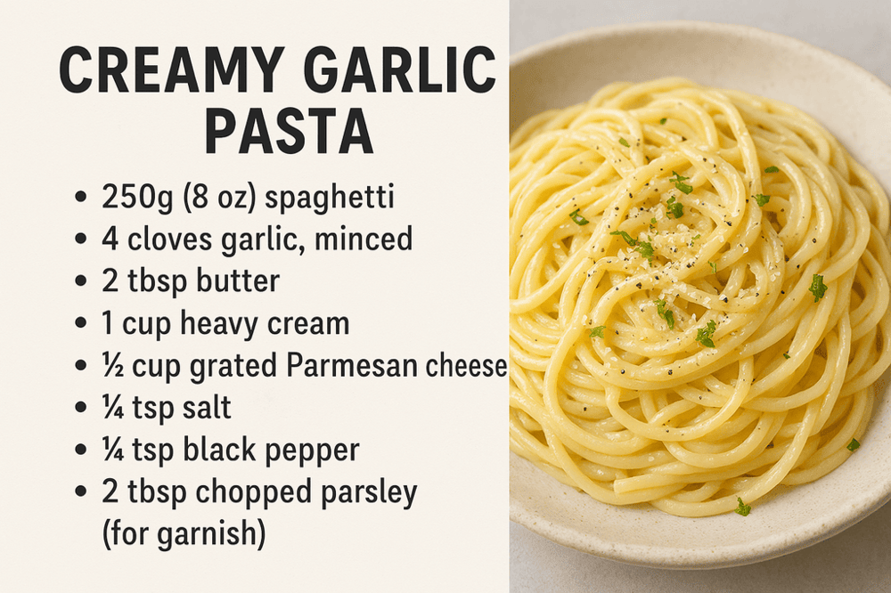 🍝 Creamy Garlic Pasta – The Ultimate Comfort Food